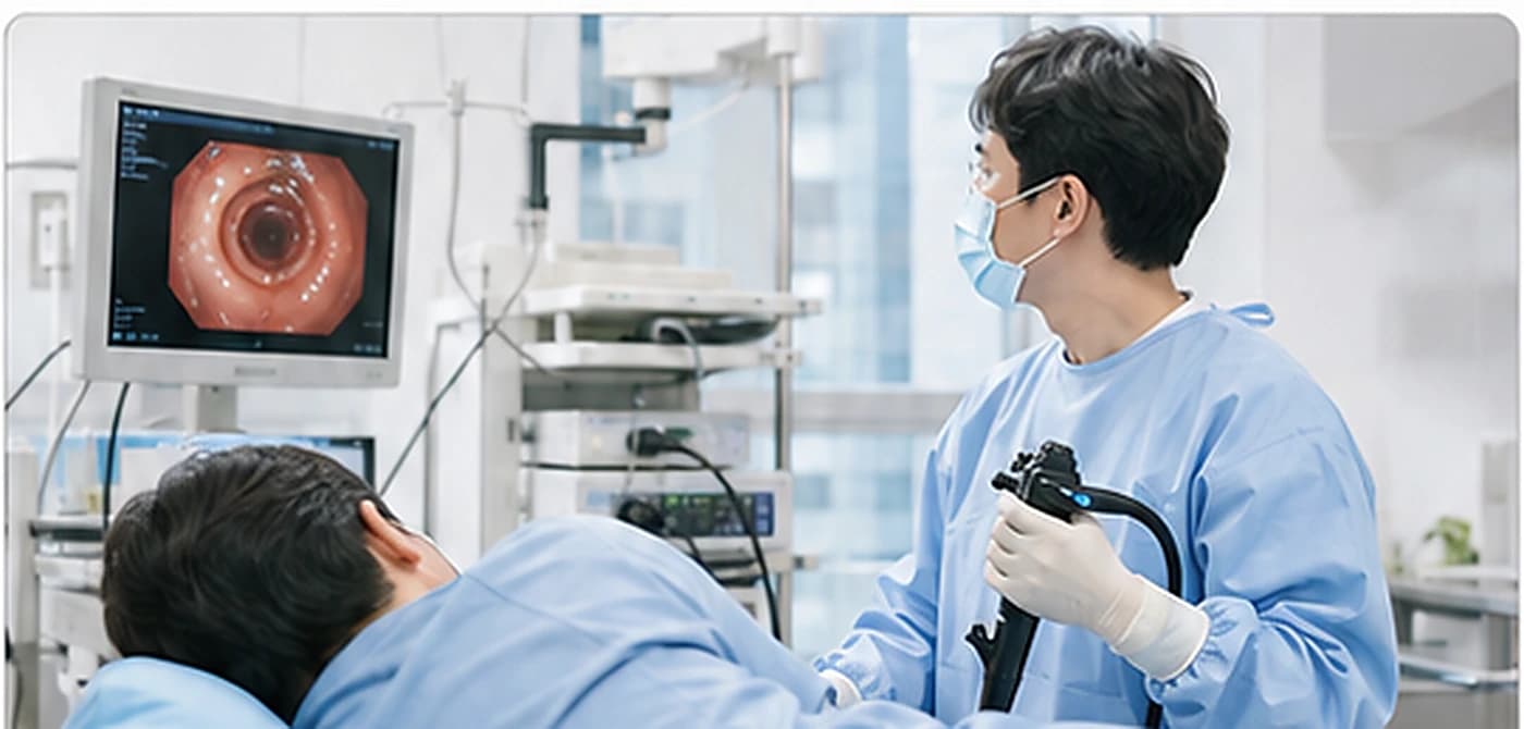 소화기 내시경 검사를 진행하는 의료진