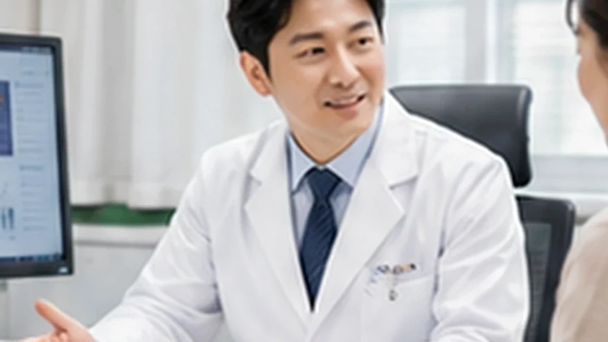 건강 상태와 생활습관을 상담하는 내과 진료 모습